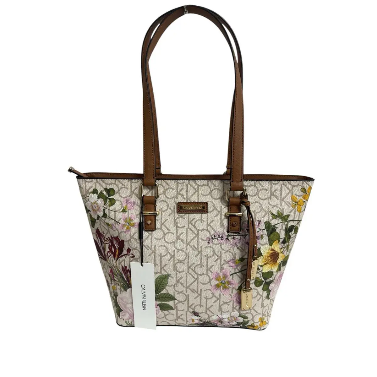 Calvin Klein Monogram CK Logo Floral Tote. Pretty
