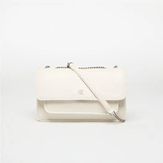 Calvin Klein White Chain Shoulder Crossbody Flap Bag