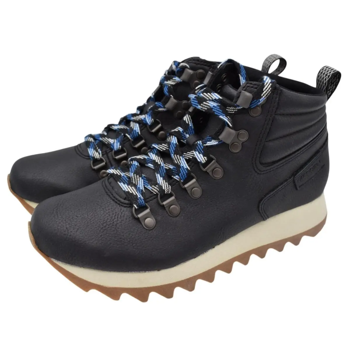 Merrell Womens Size 7 Alpine Black Vegan Leather Mid Lace Up Hiking Boots Shoes