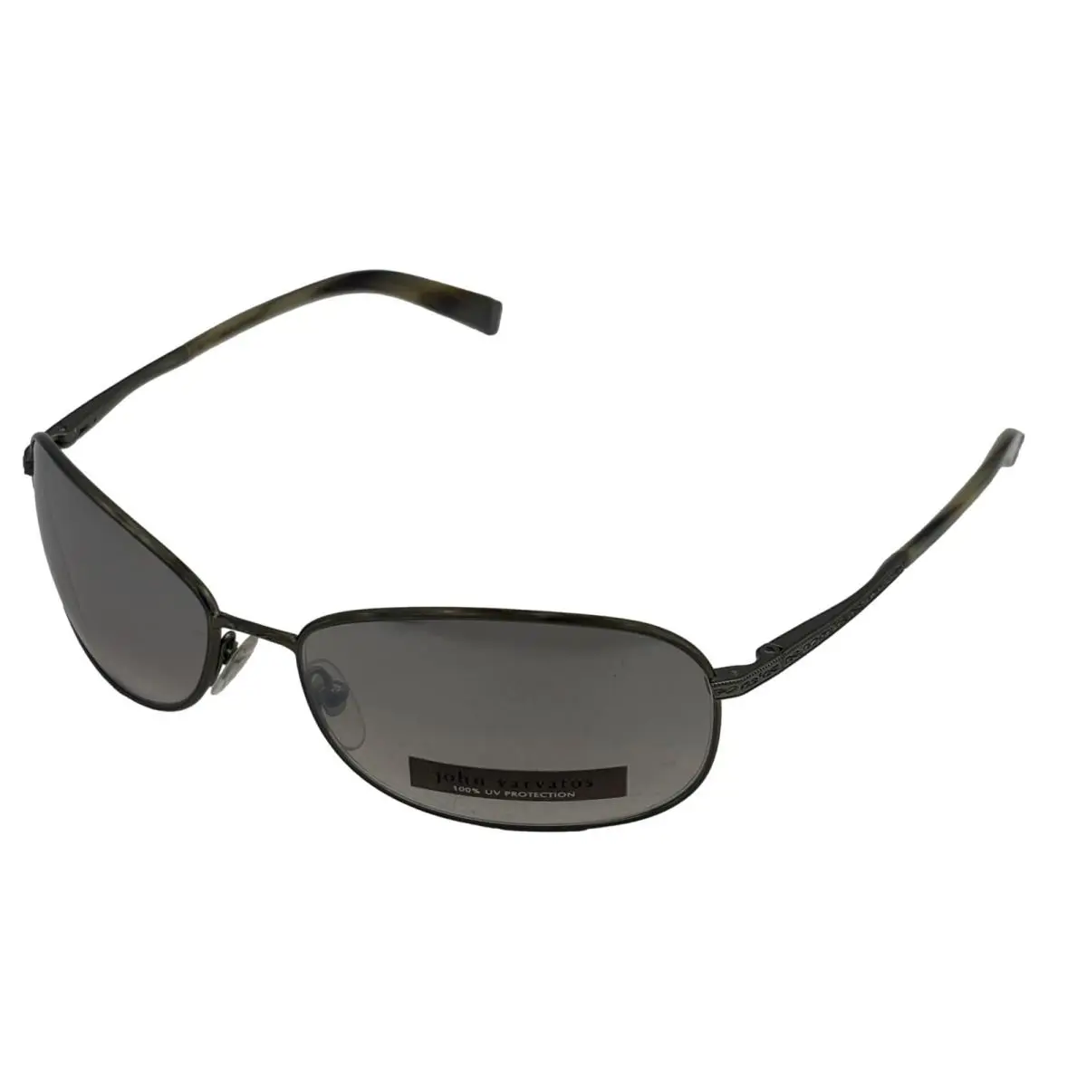 John Varvatos Mens Dark Olive Aviator Wrap Sunglass Gradient Lens V705