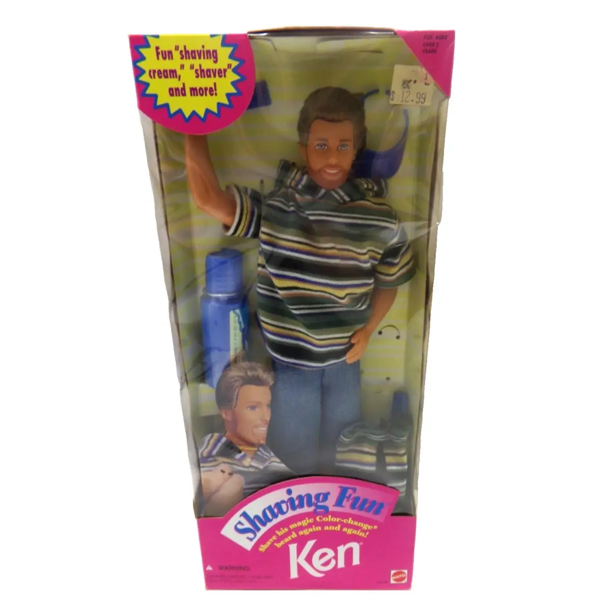 Vintage 1994 Shaving Fun Ken Doll 90s Mattel 12956 Nrfb Color Change Beard