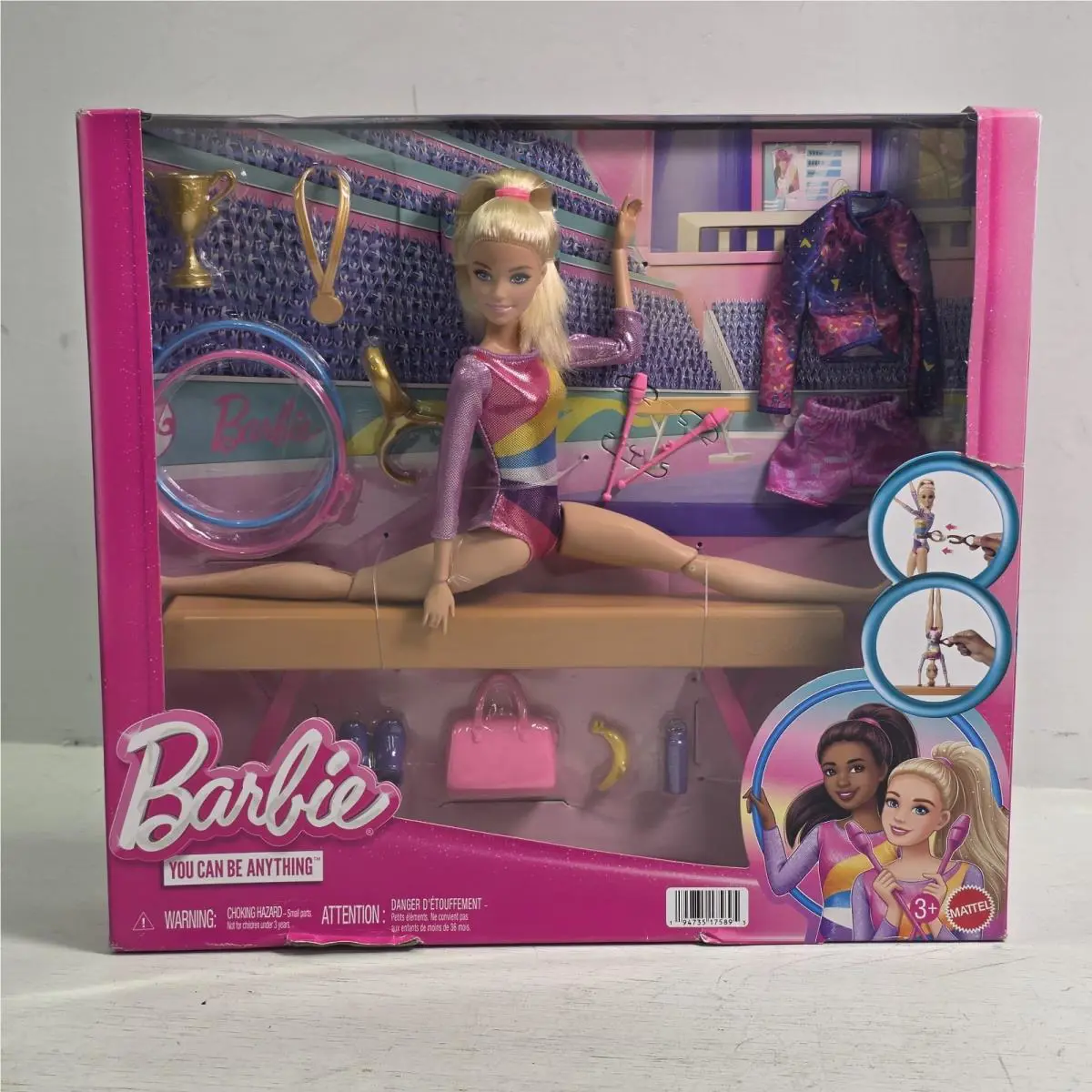 Barbie Gymnast Doll Playset with Beam Accessories Outfit Changes Olympics