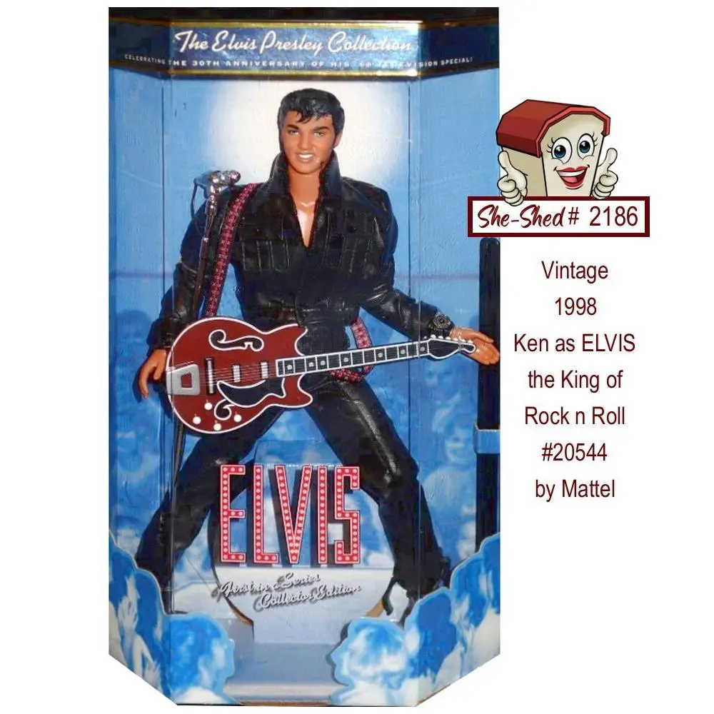 Vtg 1998 Ken as Elvis King of Rock n Roll 30th Anniv. Ken Doll 20544 Mattel Vgc