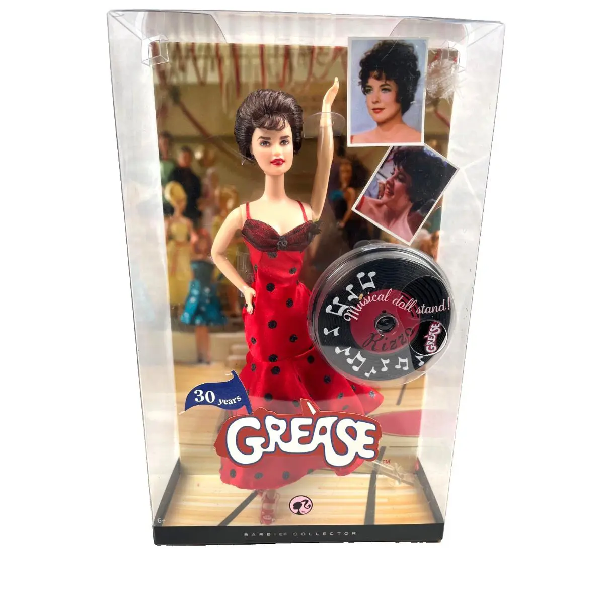 Mattel Barbie Collector Grease Rizzo Doll 30th Anniversary Musical Stand Nrfb