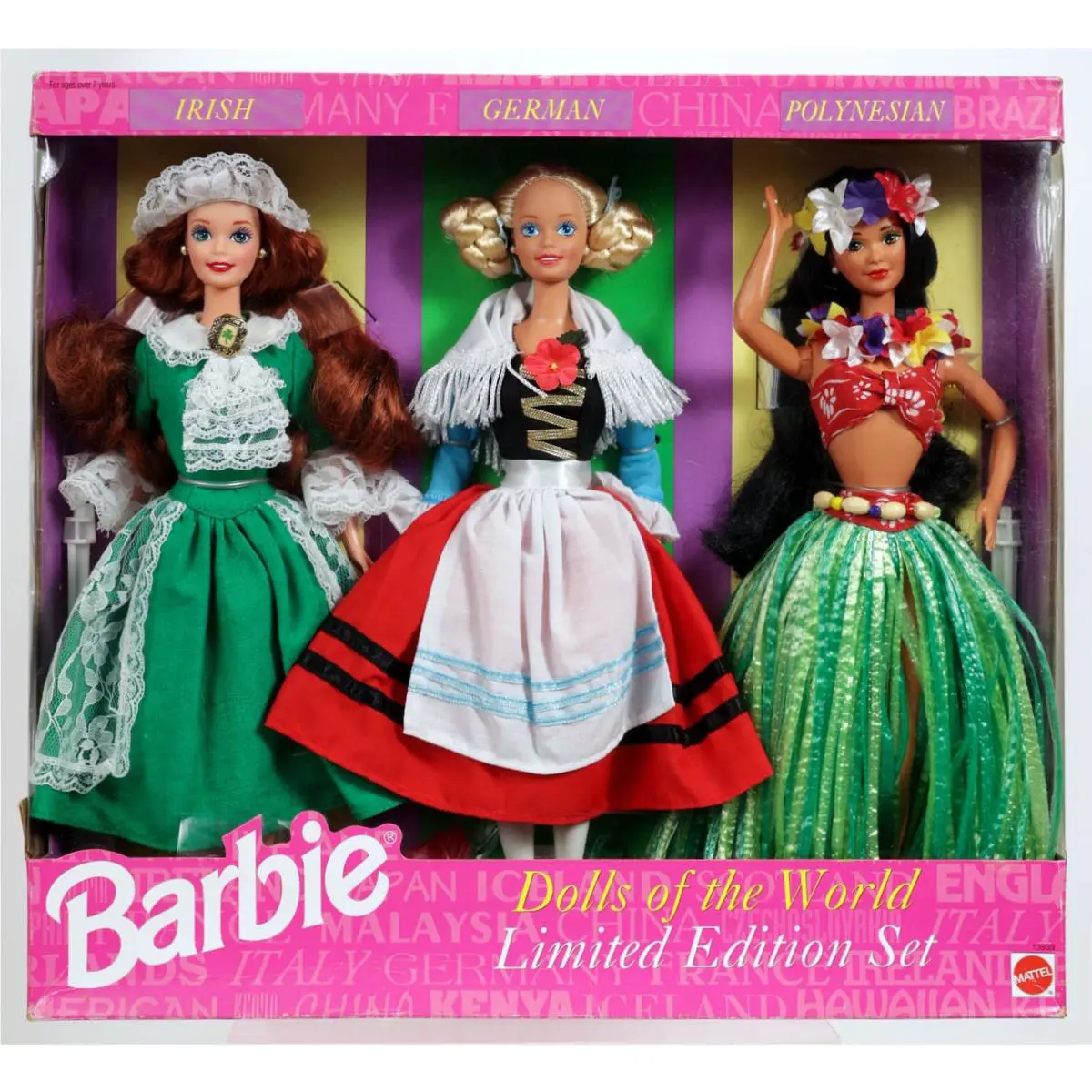 Barbie Dolls of The World Irish German Polynesian Set Limited E. 13939 Nrfb 1994