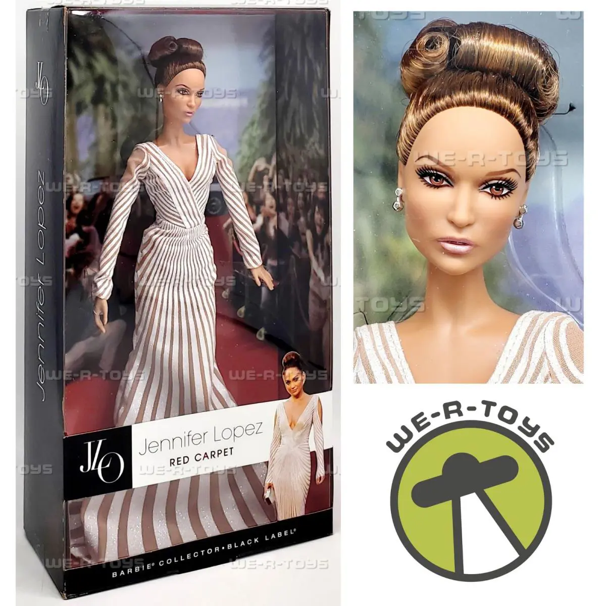 Jennifer Lopez Red Carpet Barbie - Black Label - X8287 2013 - Nrfb - Mattel