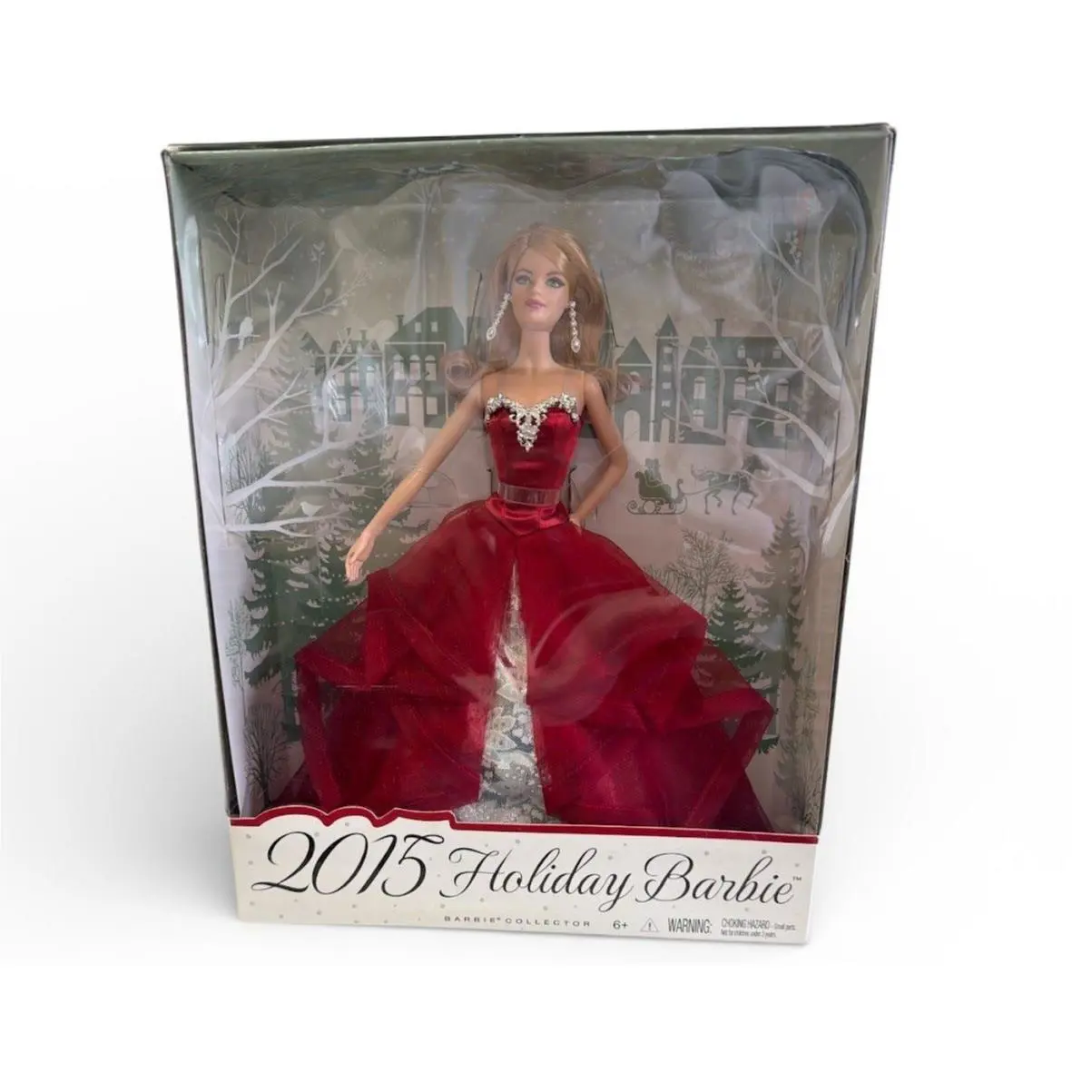 Holiday Special Edition 2015 Barbie Doll Red Velvet Ball Gown