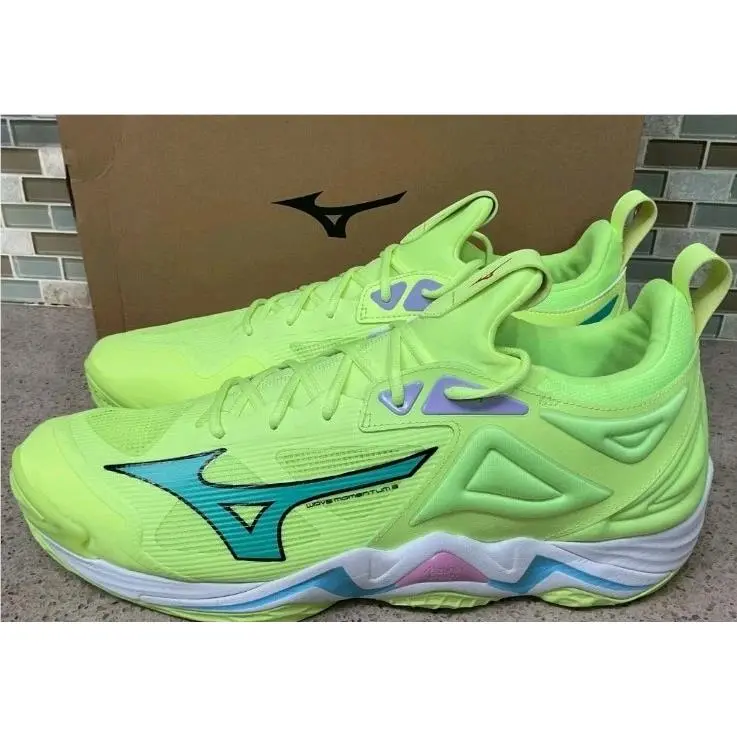 Mens  Volleyball Shoes Sz 17 Wave Momentum 3 V1GA231286 Neo Lime by Mizuno