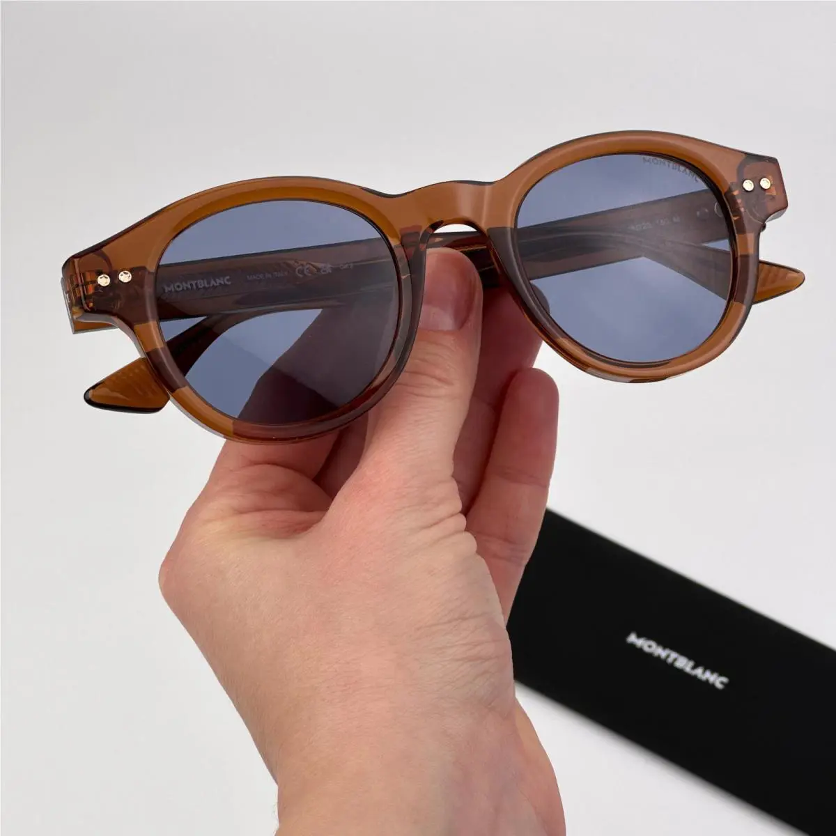 Montblanc Women Sunglasses Brown Blue Round MB0287S 003