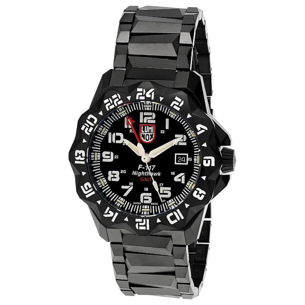Luminox F-117 Nighthawk Gmt Gunmetal Divers Quartz Men`s Watch XA.6422