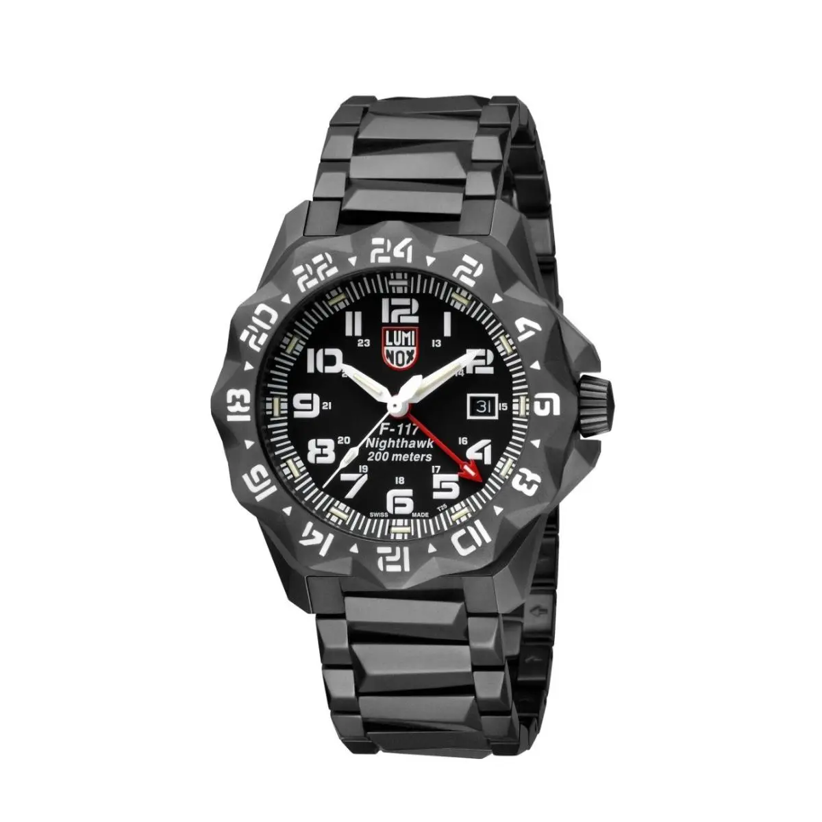 Luminox F-117 Nighthawk Gmt Gunmetal Divers Quartz Men`s Watch XA.6422