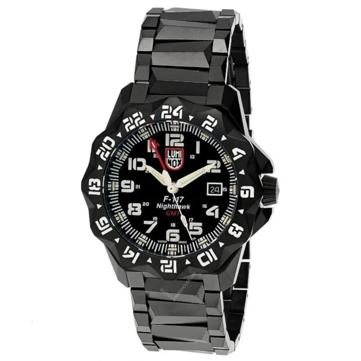 Luminox F-117 Nighthawk Gmt Gunmetal Diver Quartz Military Men`s Watch XA.6422