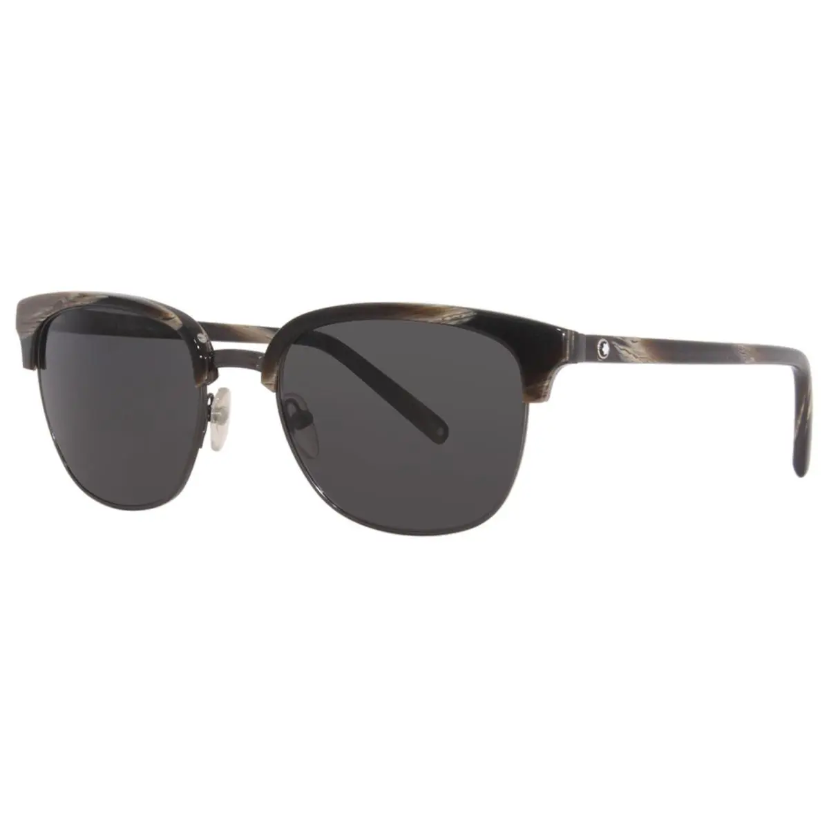 Montblanc Mont Blanc Men`s MB515S MB/515/S 30J Horn Brown Square Sunglasses 53mm - Frame: Brown, Lens: Gray