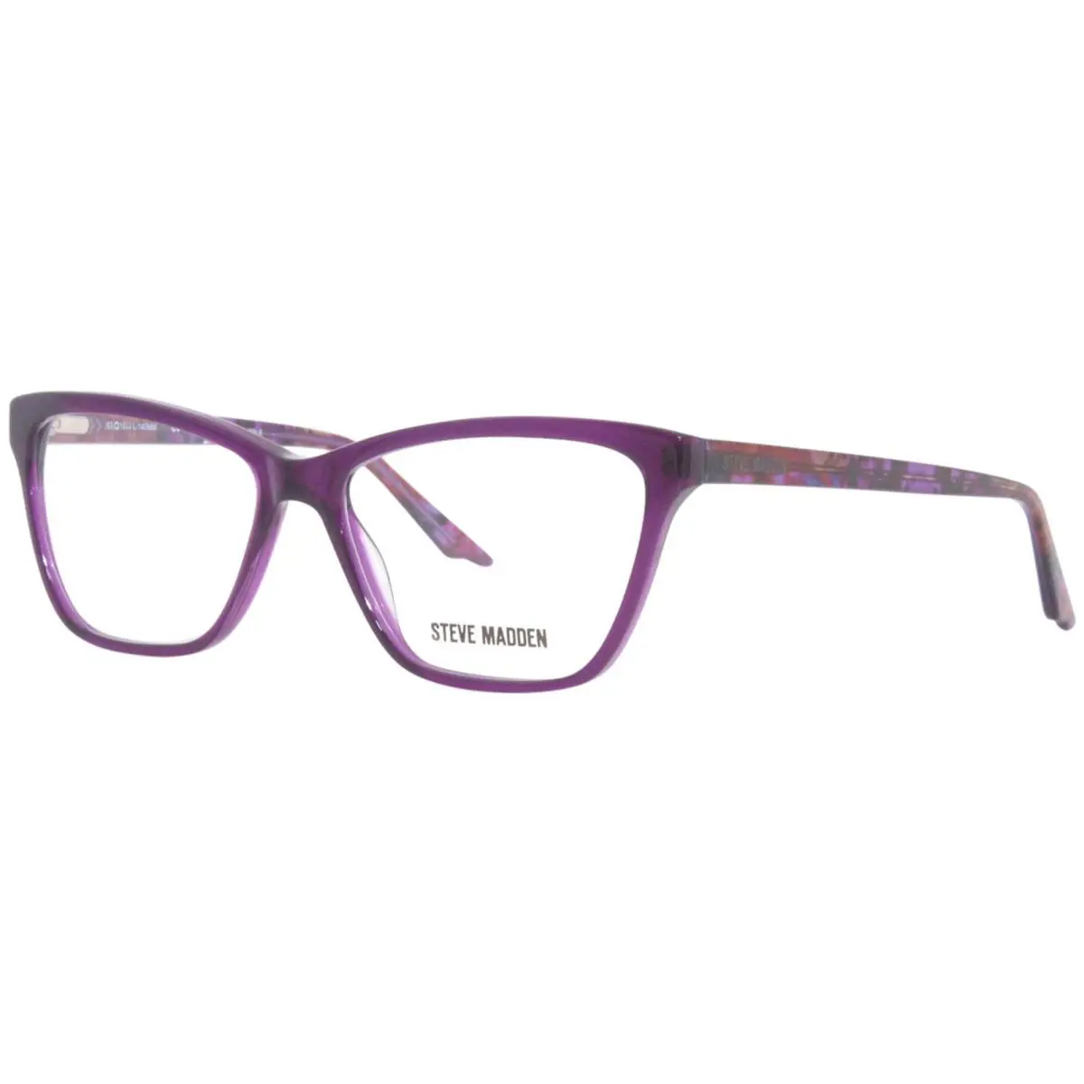 Steve Madden Roxannne Eyeglasses Frame Women`s Purple Full Rim Cat Eye 53mm