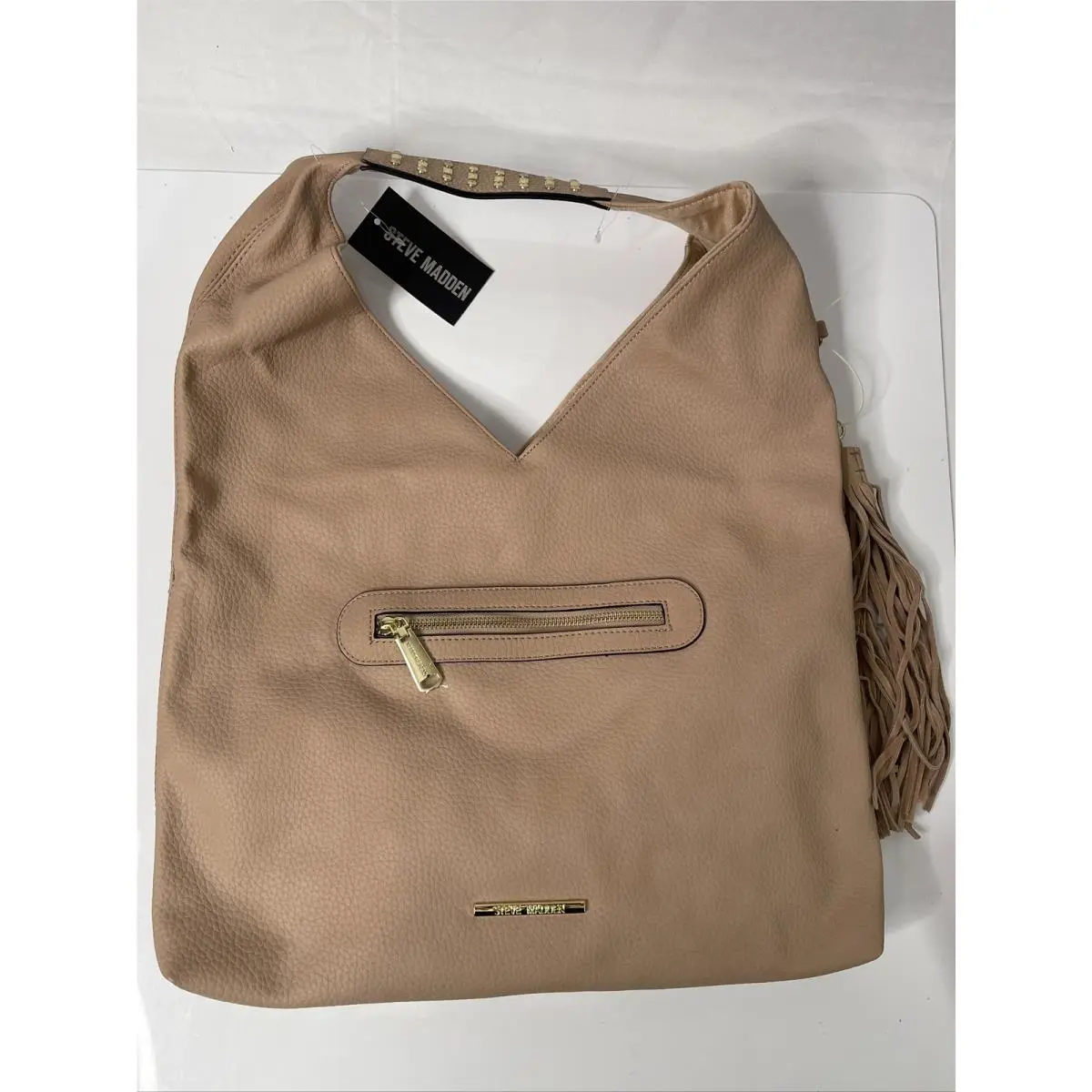 Steve Madden Bcomfyy Womens Leather Studded Hobo Handbag