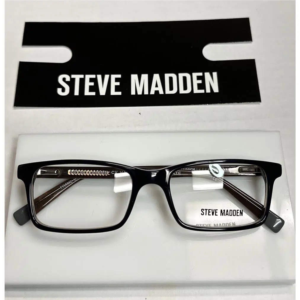 Steve Madden Harken Black Laminate Plastic Eyeglasses Frames 48-16-130