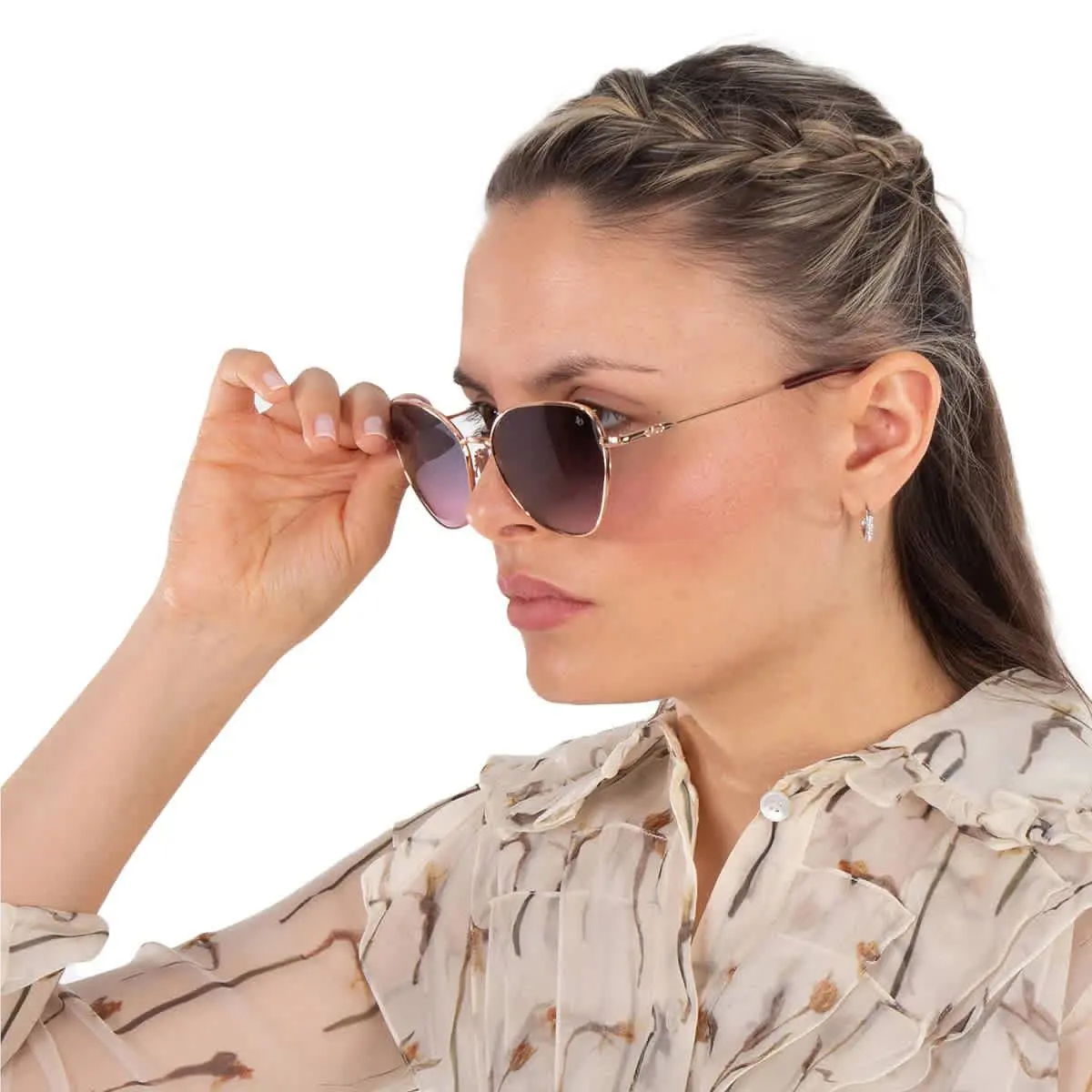 American Optical Pink Gradient Cat Eye Ladies Sunglasses Whitney 1 58 - Gold, Frame: Gold, Lens: Pink