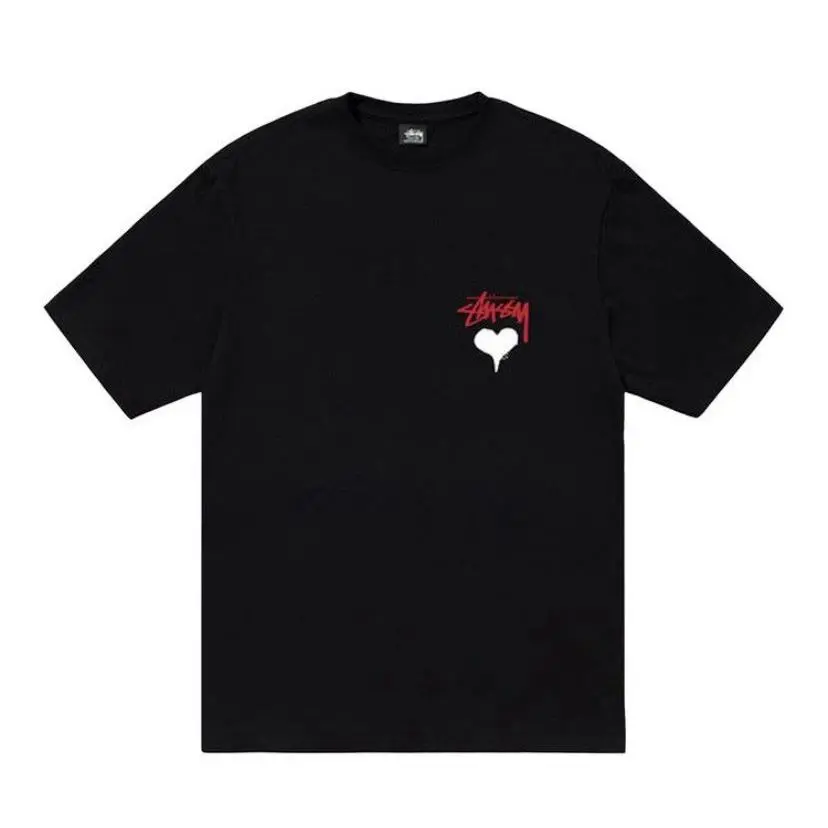 Unisex Stock Heart Tee `black Sz: M by Stussy