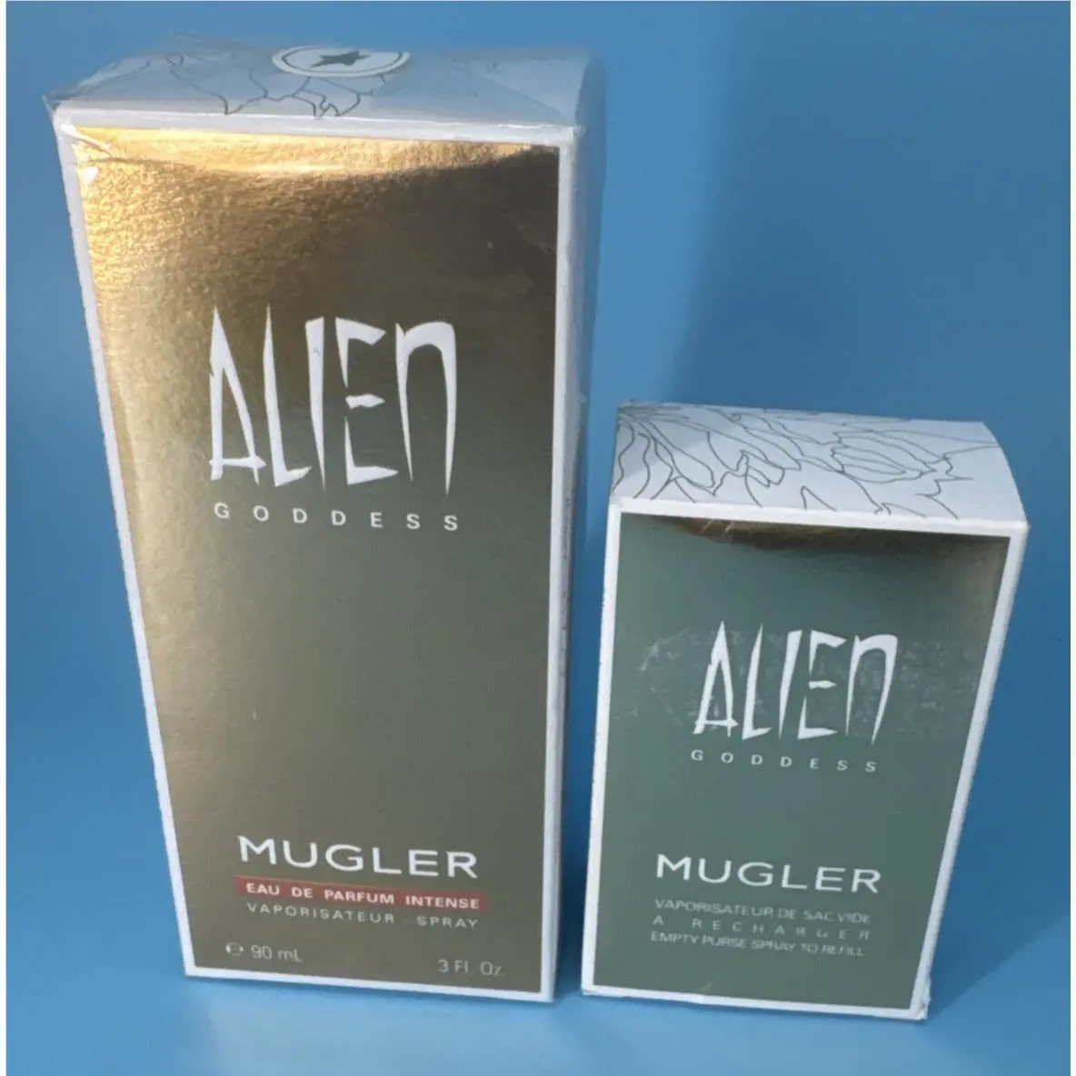 Alien  Goddess Eau De Parfum Intense 3 oz 90 Ml + Recharger by Mugler