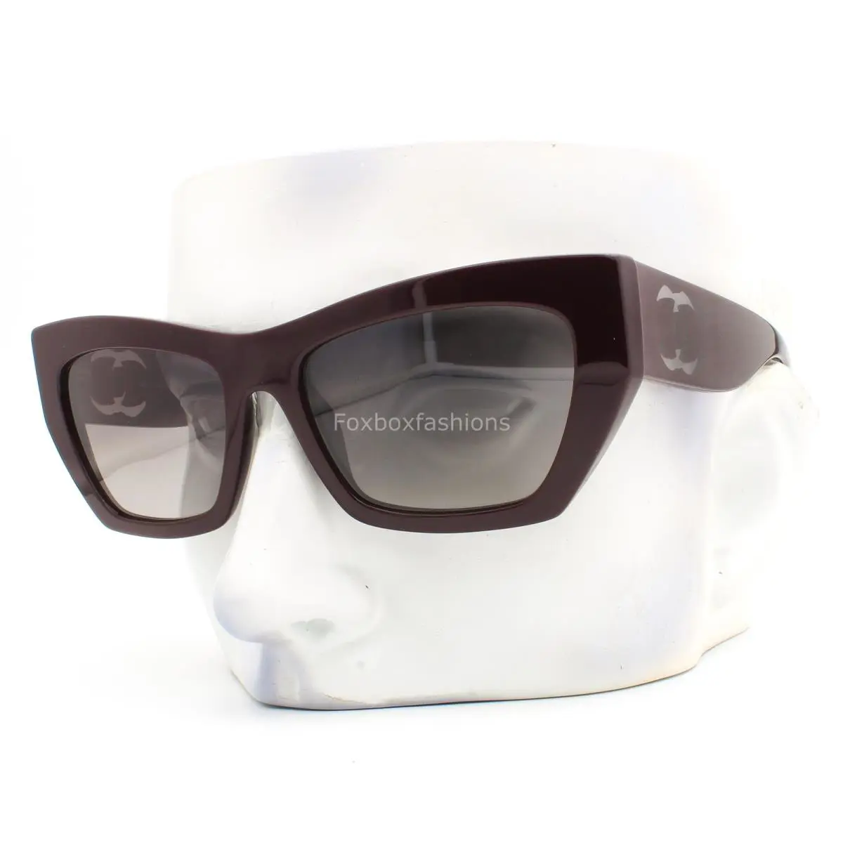 Chanel Sunglasses ch5527 1461/M3 Dark Purple Clear CC Logo Polarized with Case