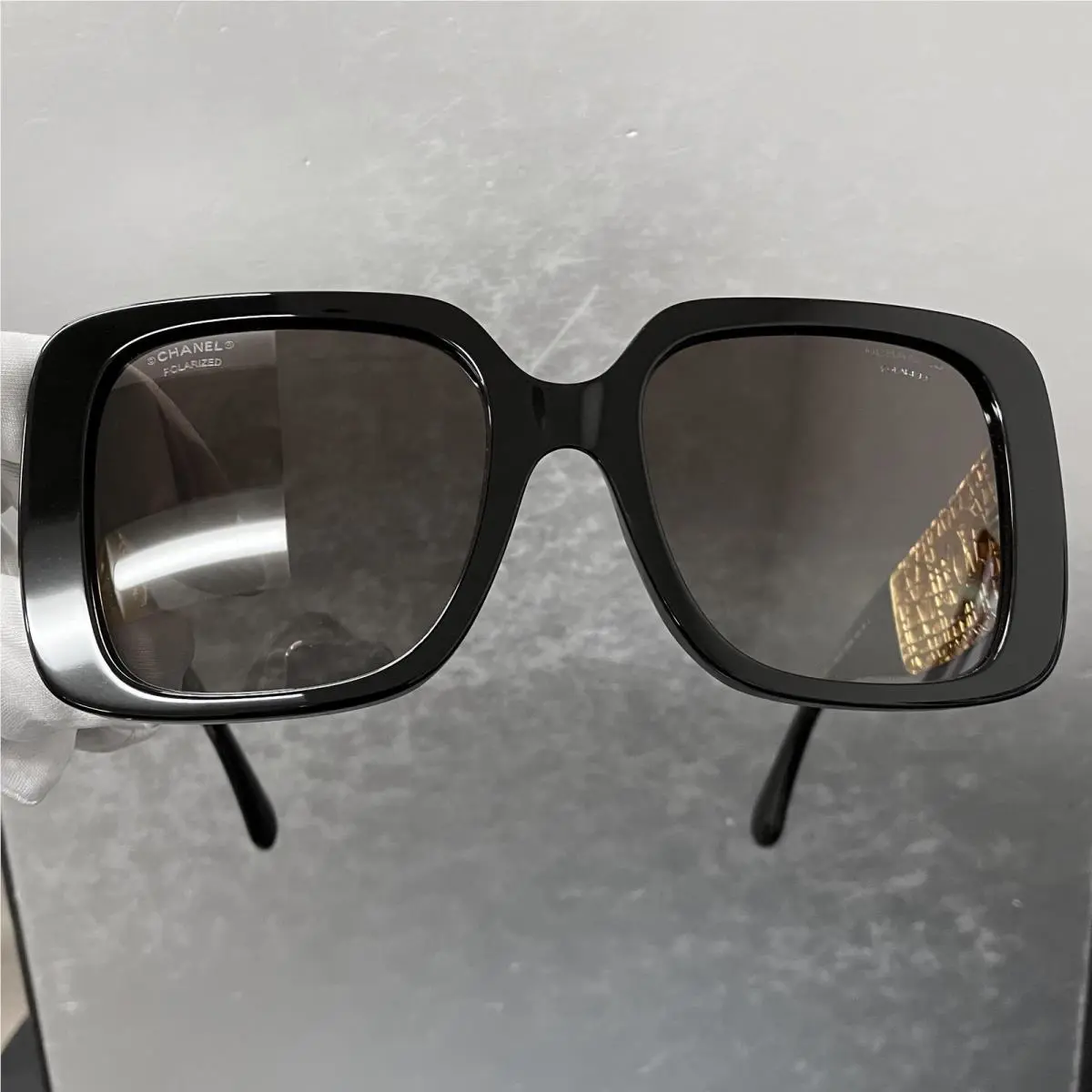 Vintage Chanel Square Frame Black/brown Sunglasses 5532-C622