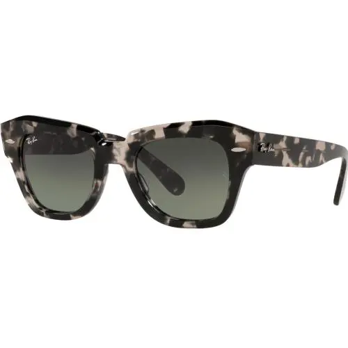 Ray-ban State Street Fleck Polished Grey Havana Sunglasses RB2186 133371 52 - Frame: Gray, Lens: Gray