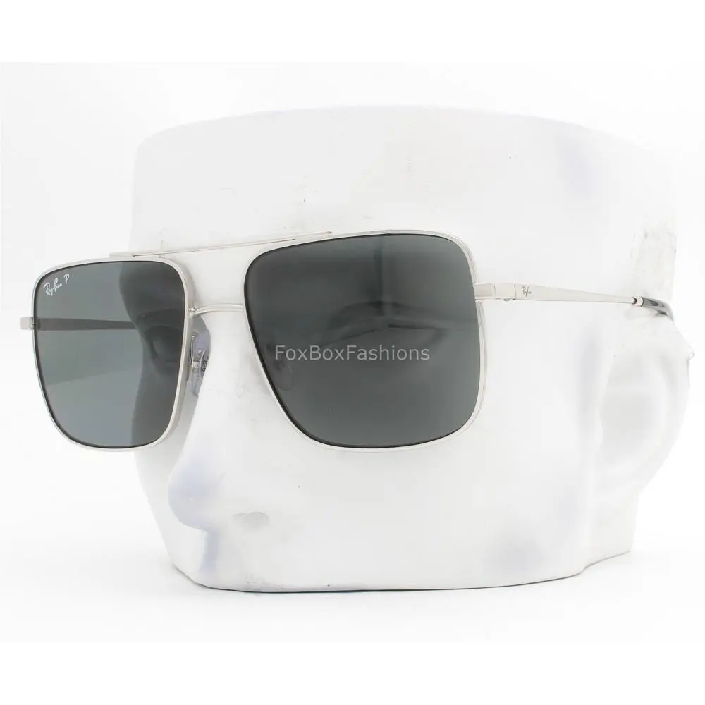 Ray-ban Ari Sunglasses RB 3758 003/81 Shiny Silver Gray Polarized 54mm with Case