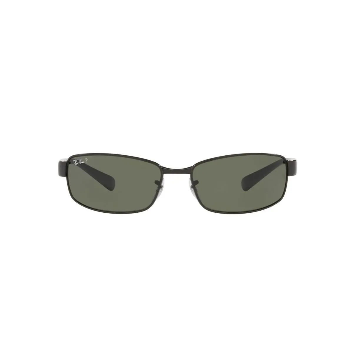Ray-ban RB3364 Metal Rectangular Sunglasses Black/polarized Green 62 mm
