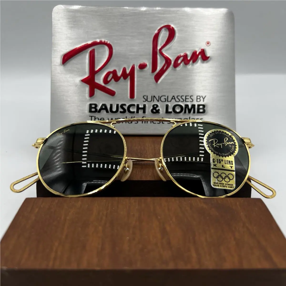 Vintage Ray Ban B L Vintage Round w1697 45mm G15 Xlt Sunglasses Nos