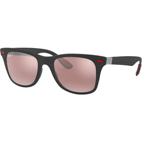 Ray Ban Farreri Sunglasses RB4195M F602H2 Wayfare Liteforce Purple Mirror Polar - Frame: Black, Lens: PURPLE POLARIZED