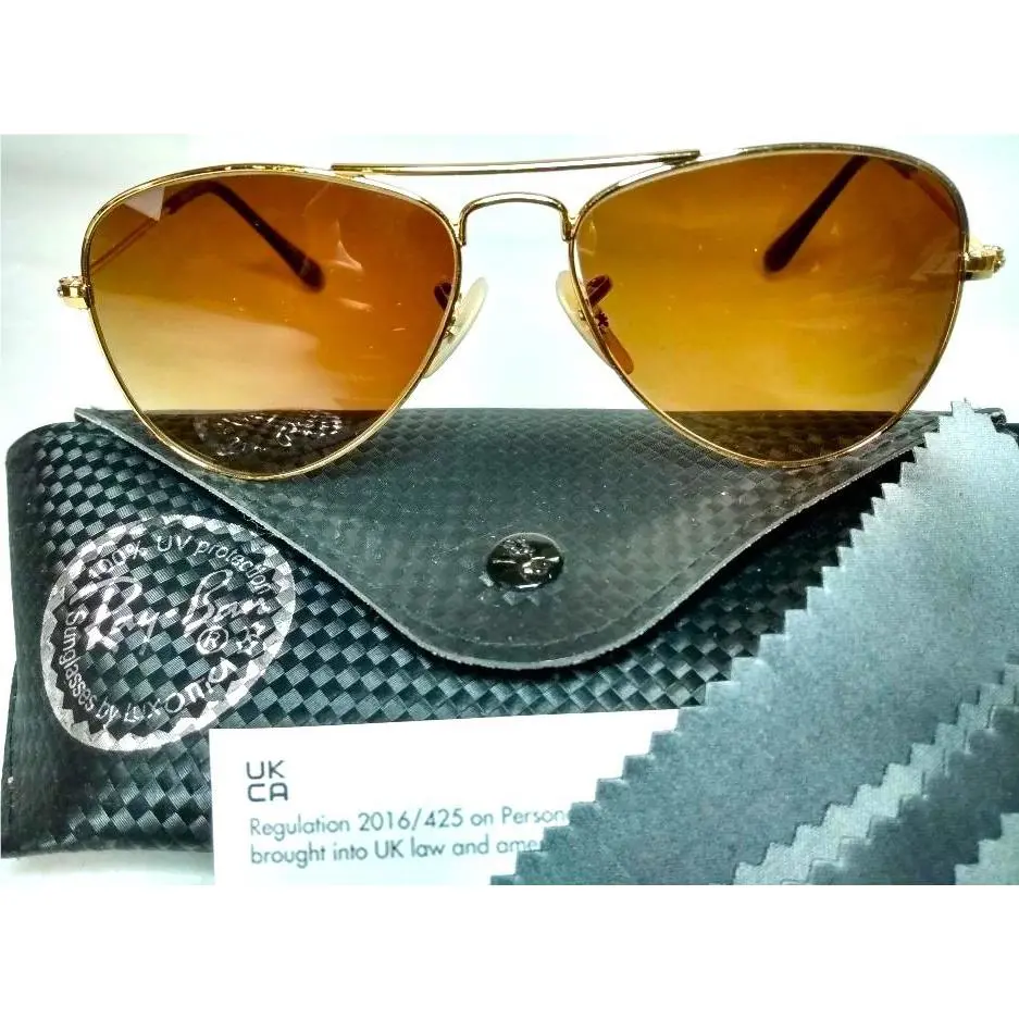 Ray-ban RJ9506S Junior Aviator Sunglasses – Arista Gold / Gradient Brown – Kids
