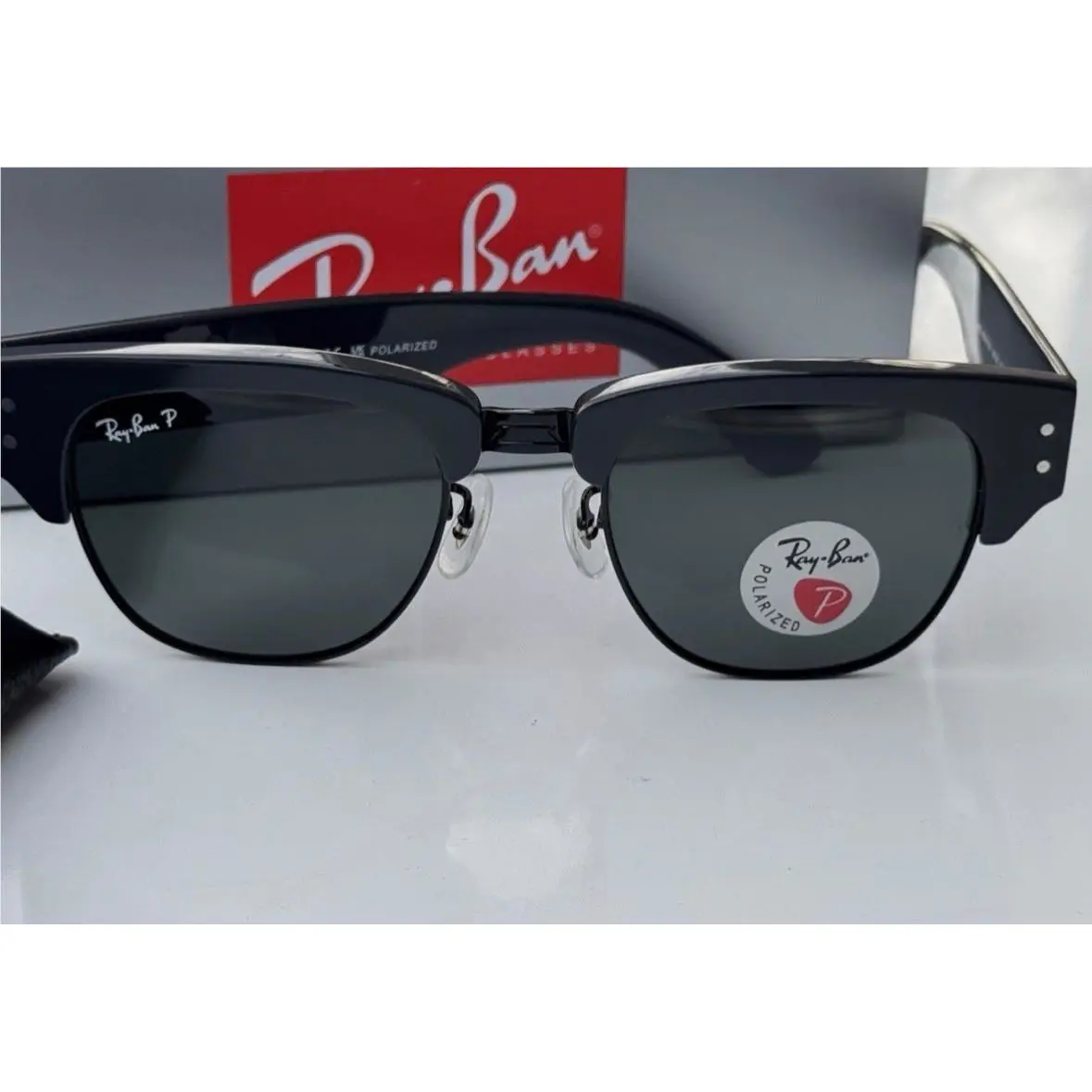 Ray-ban RB0316S Mega Clubmaster 1367/48 Polarized Black Green 53mm Sunglasses