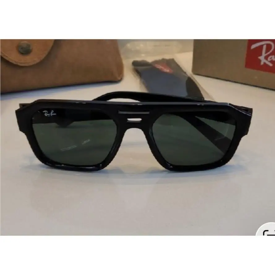 Ray-ban RB4397 667771 Corrigan Bio-based Polished Black Dark Green Sunglasses
