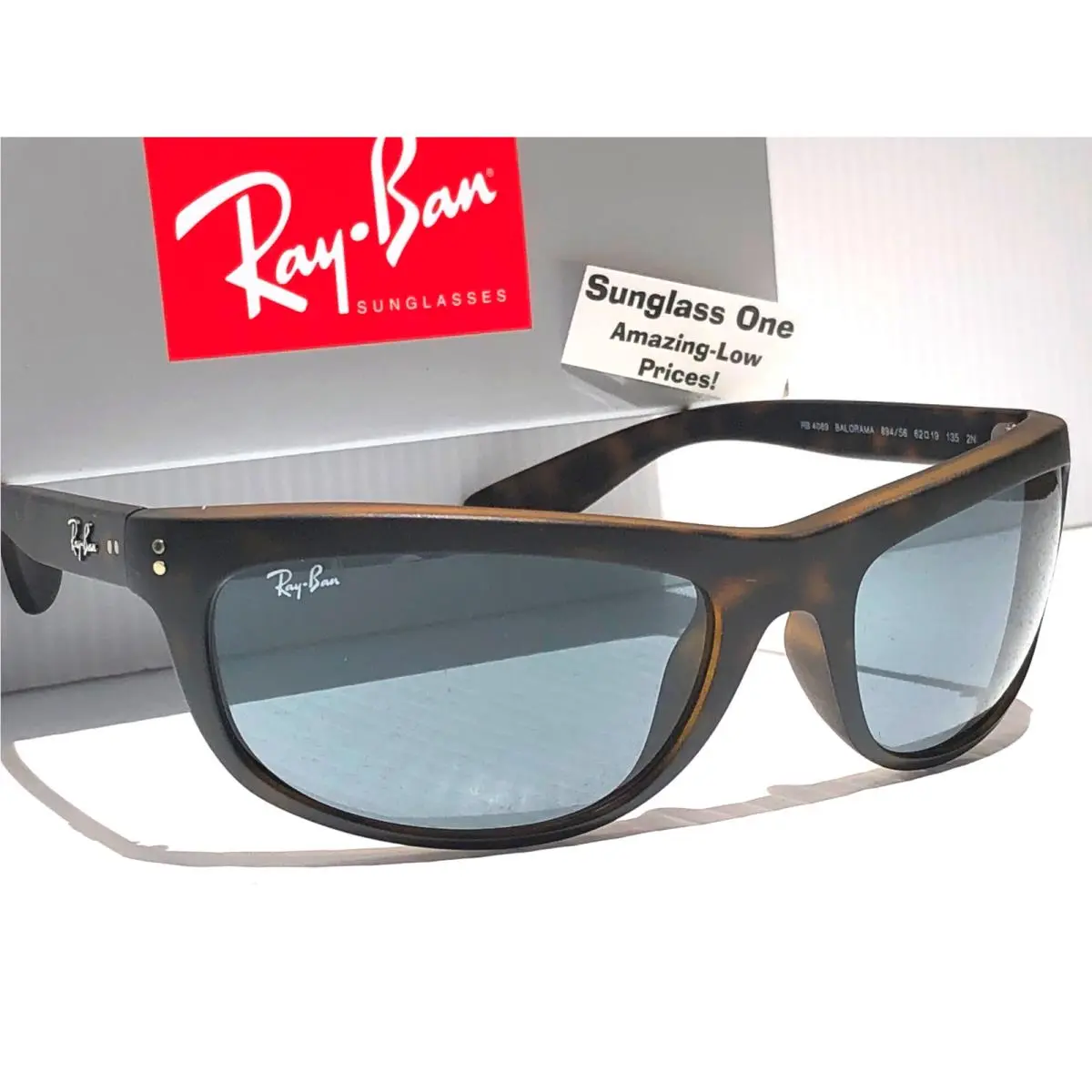 Ray Ban Balorama Matte Havana Frame Dark Blue Lens Sunglass RB 4089 894/56