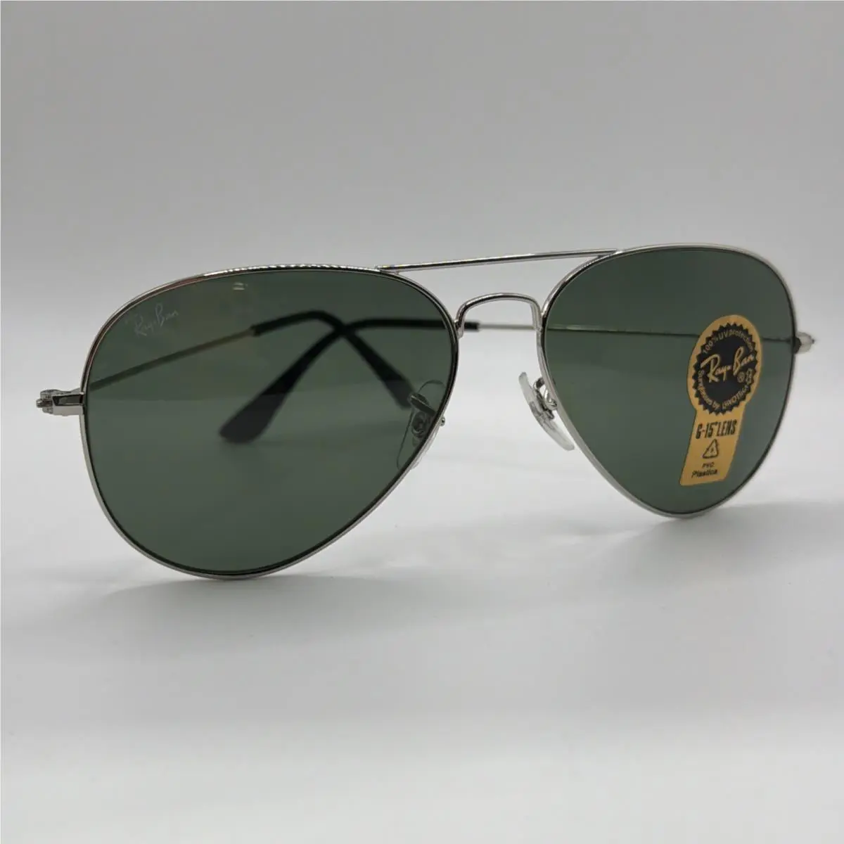 Ray-ban RB 3025 W3277 Aviator Large Metal Silver Sunglasses G-15 58-14 Italy