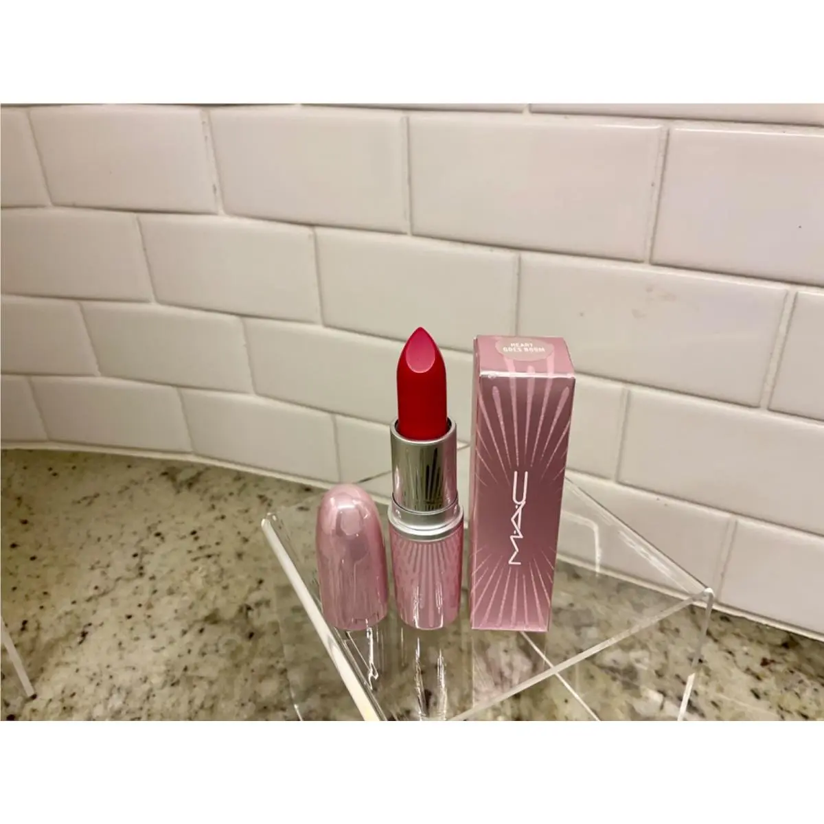 Mac 2020 Frosted Fireworks Holiday Collection Lipstick and Lipglass HEART GOES BOOM by MAC Cosmetics