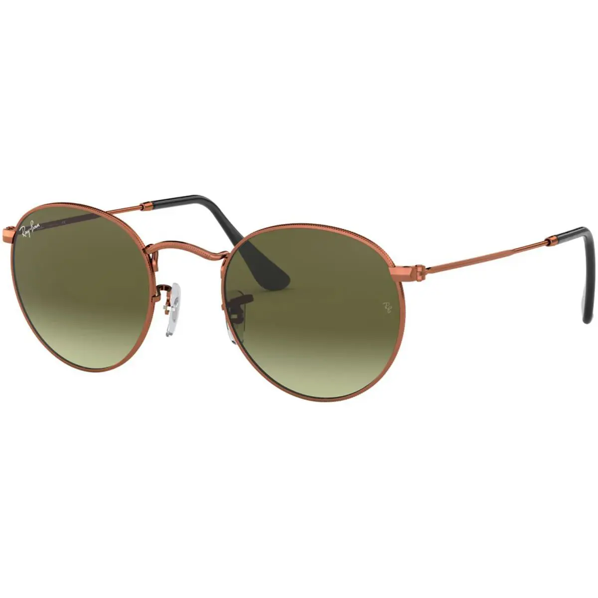 Ray-ban Adult Round Metal Polished Bronze-copper/green Gradient 50mm Sunglasses - Frame: Polished Bronze-Copper, Lens: Green Gradient