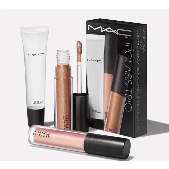 Mac Glossed Out Lip Trio 301 OH BABY/303 Nymphette and Lip Glass Lip Gloss