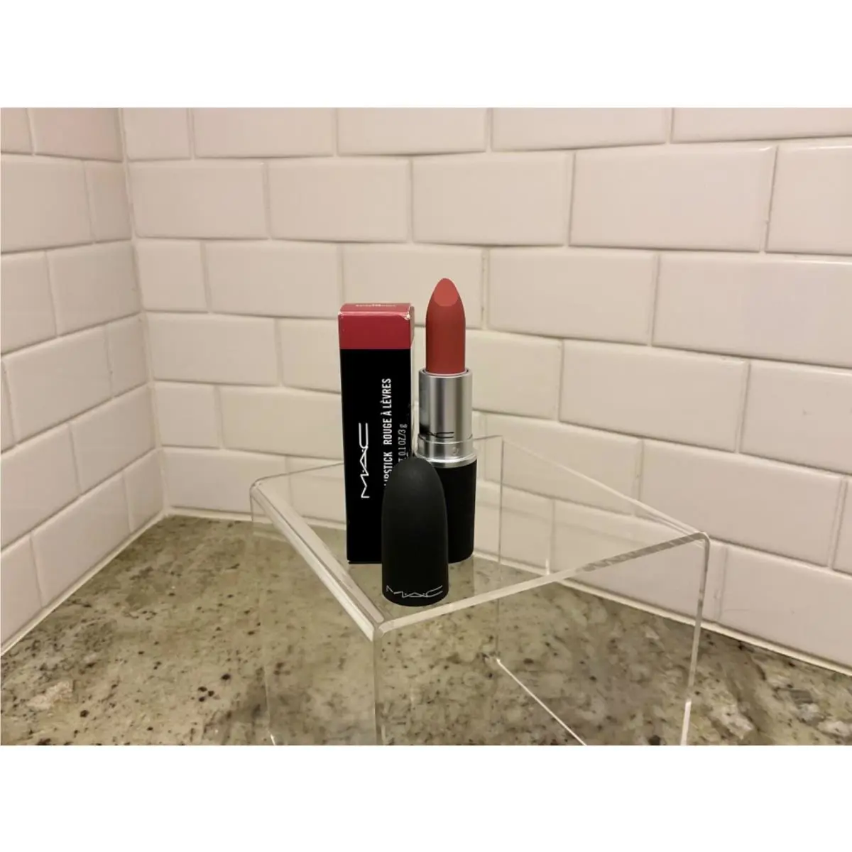 Mac 930 Brickthrough Powder Kiss Lipstick Full Size