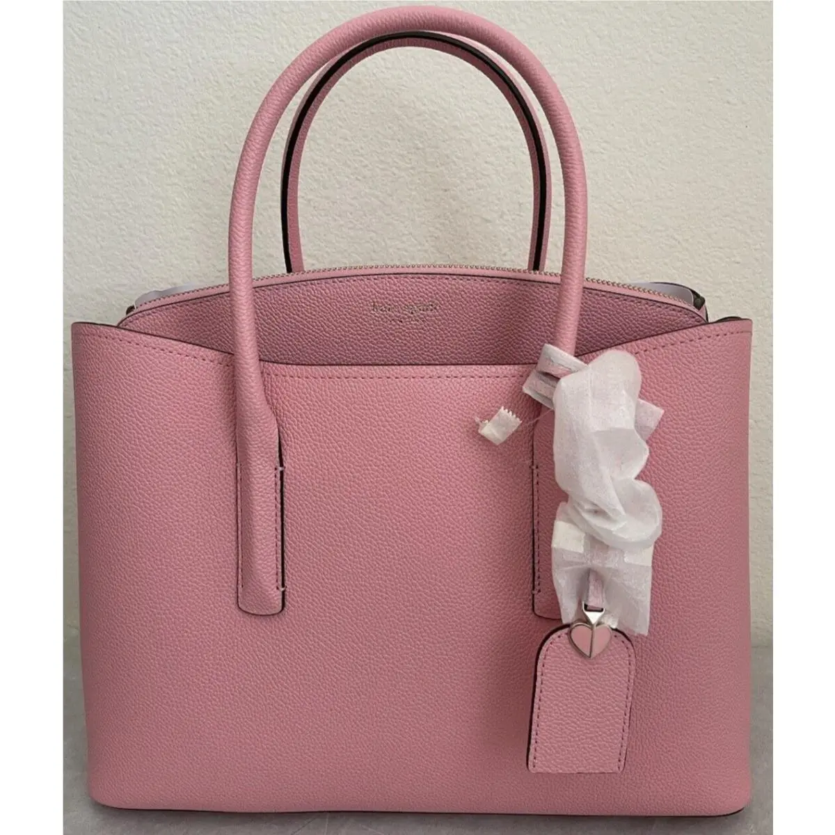 Kate Spade Margaux Large Leather Satchel Bag PXRUA160 Bright Carnation