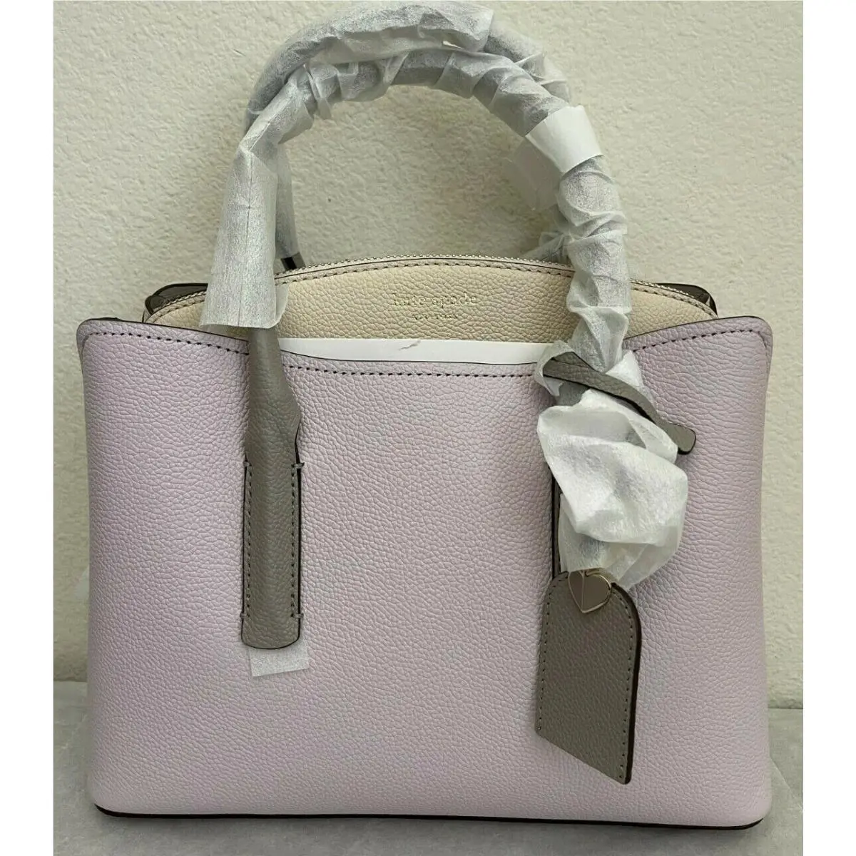 Margaux Large Leather Satchel Bag PXRUA160 Bright Carnation by Kate Spade