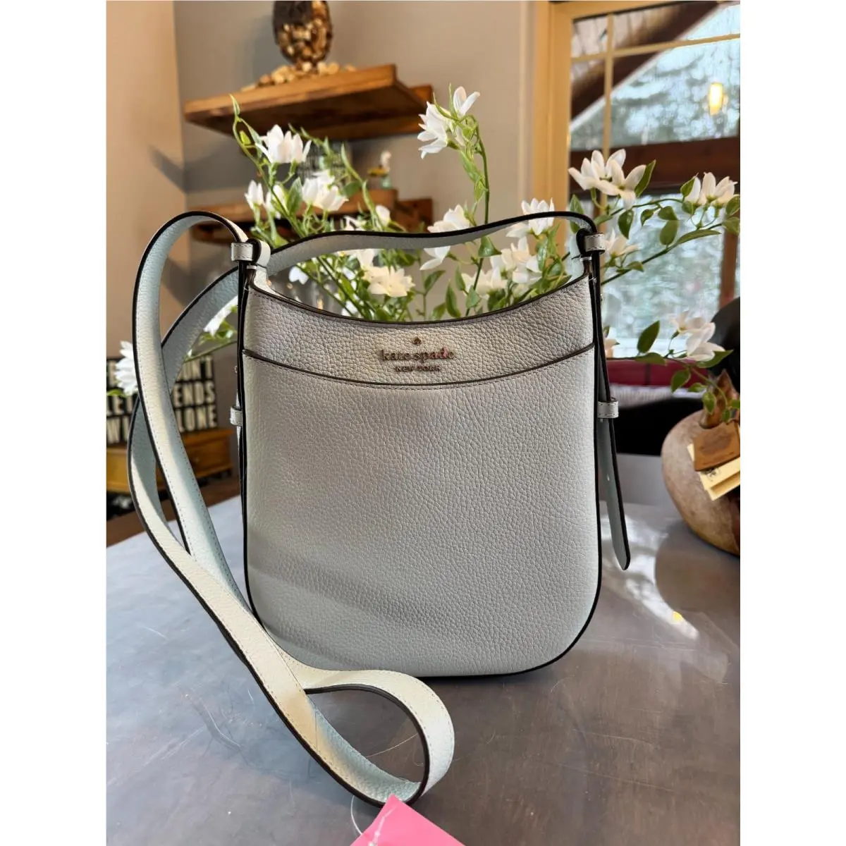 Kate Spade Leila North South Top Zip Crossbody Messenger Purse - Hazy Morning