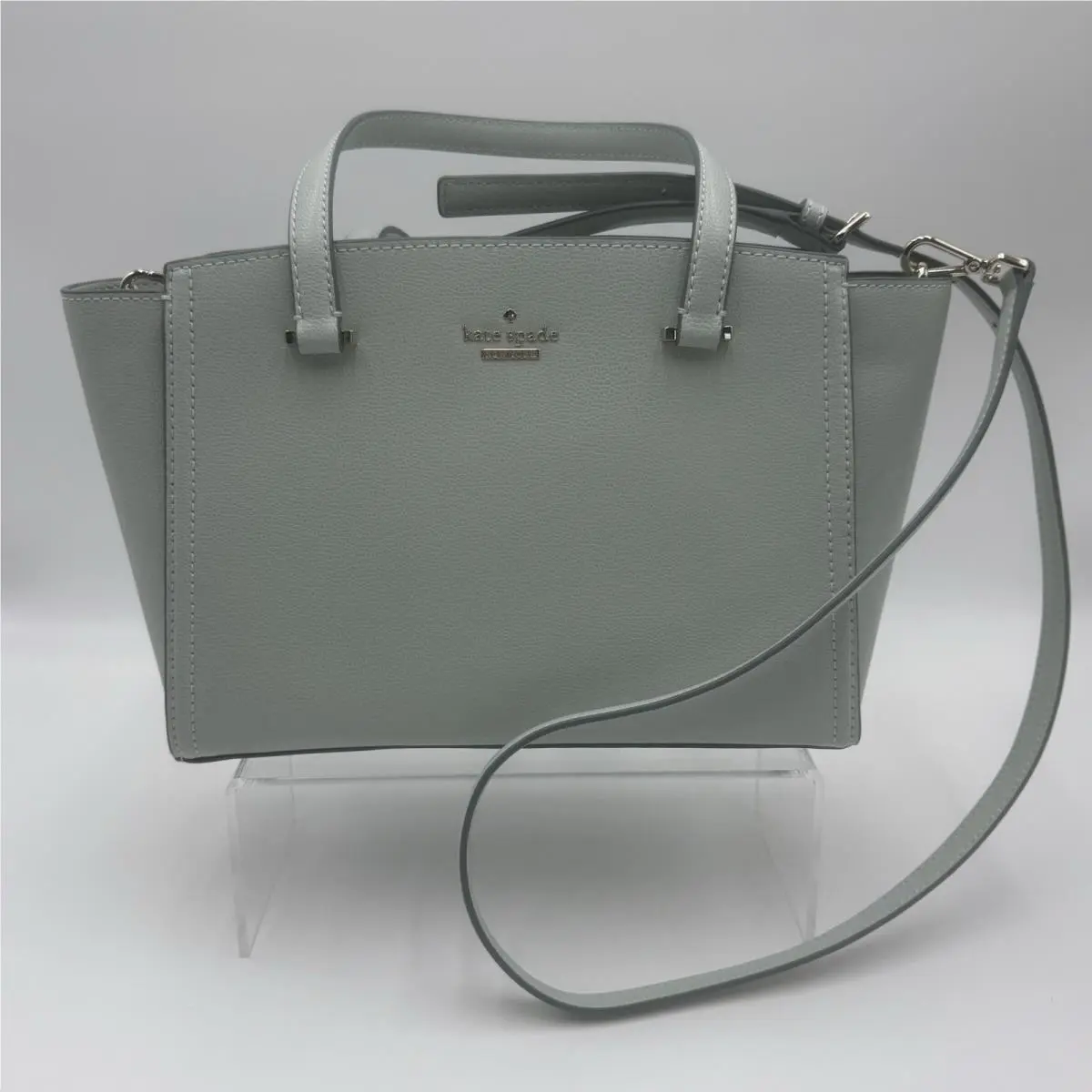 Kate Spade Small Geraldine Patterson Drive Misty Mint Leather Crossbody Bag