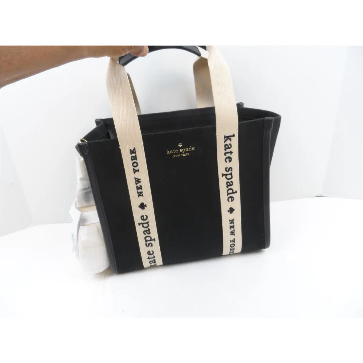 Kate Spade Kip Medium Tote Canvas Black and Tan Hand/shoulder Bag - New W/tag