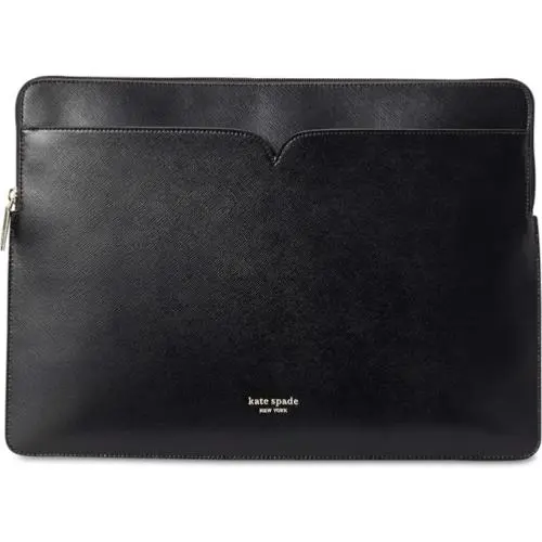 New Kate Spade Spencer Universal Laptop Sleeve Leather Pouch Black