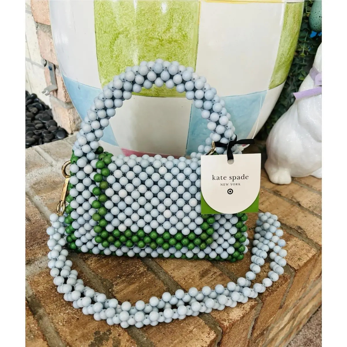 Kate Spade + Target Crossbody Bag Colorblock Beaded Blue/green Purse
