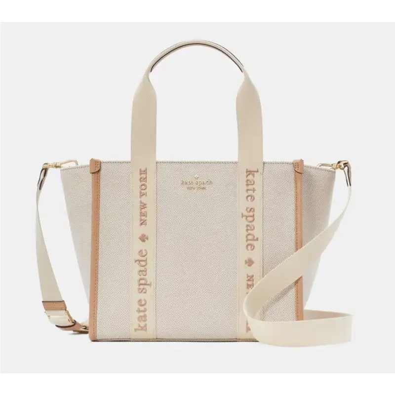 Kate Spade Kip Canvas Small Tote in Fawn / Multi
