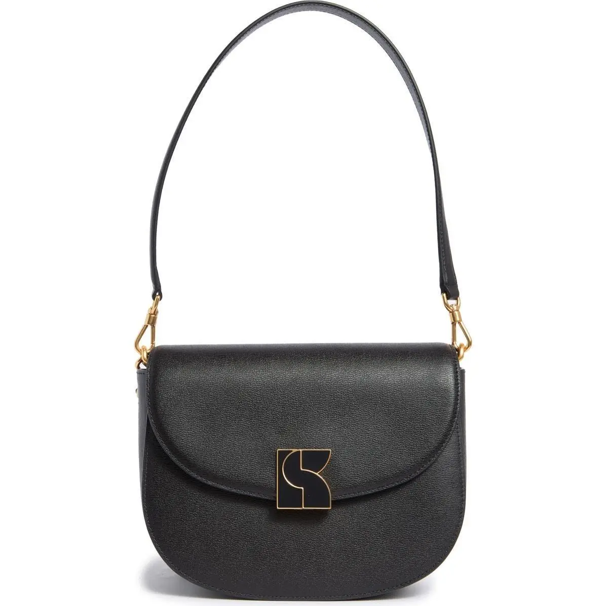 Kate Spade Dakota Medium Saddle Bag Black Leather Purse