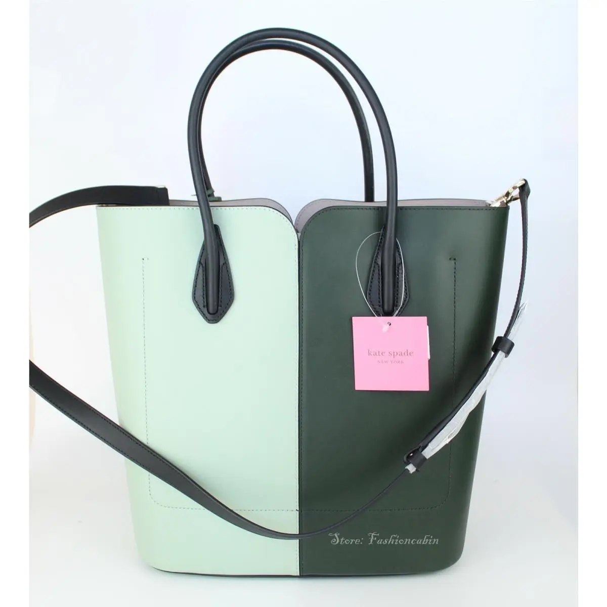 Kate Spade Bicolor Colorblock Leather Tote Bag