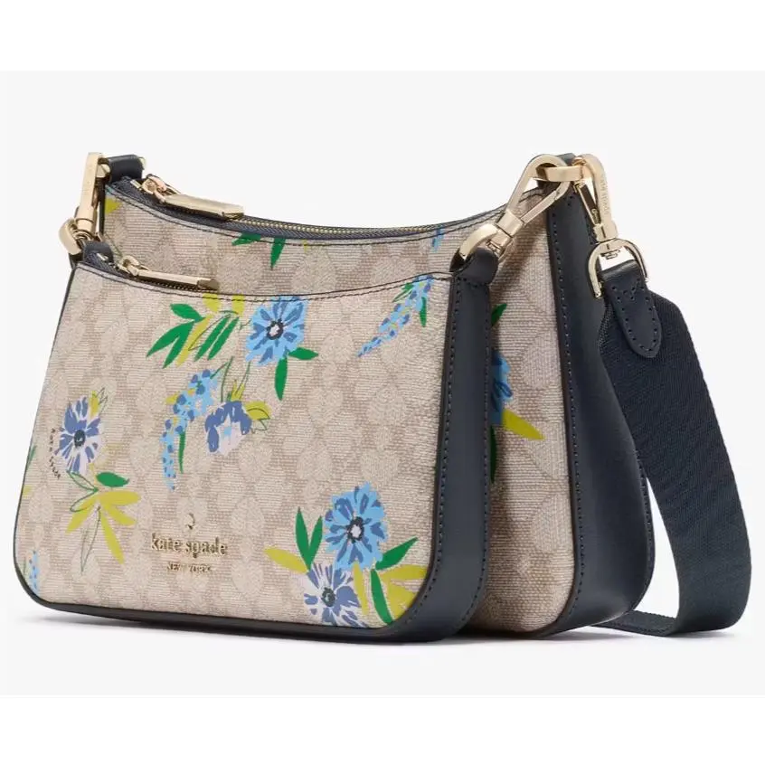 Kate Spade Duet Spade Flower Floral Crossbody Duo Bag KK900 Purse